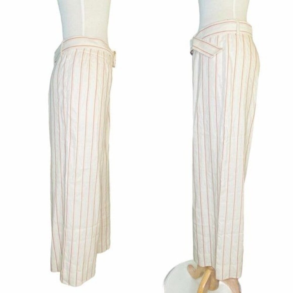 J. jill Linen Stretch Wide Leg Pants Culottes in Barleymult Color Linen Sz M NWT - Picture 5 of 16